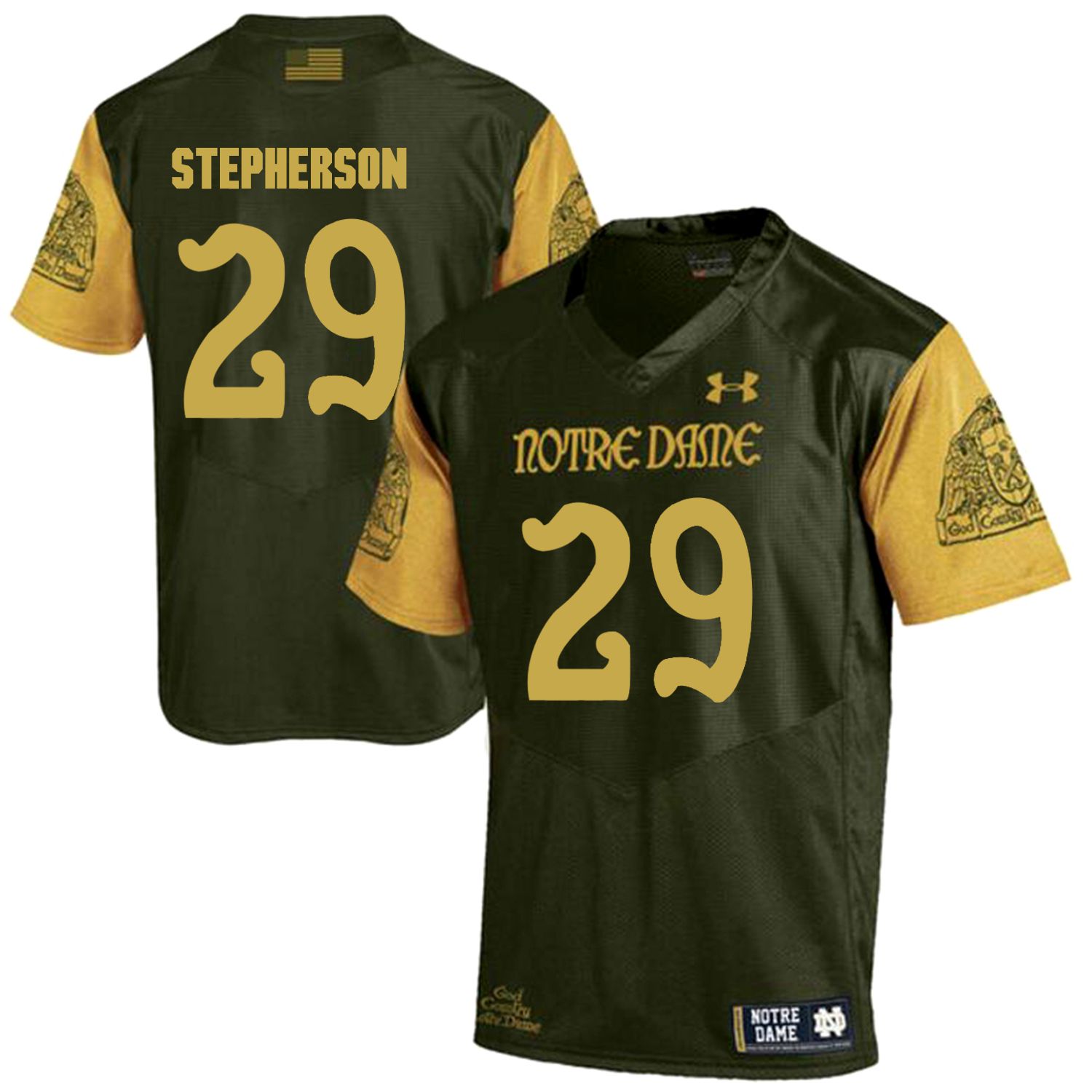 Men Norte Dame Fighting Irish #29 Stepherson Green Customized NCAA Jerseys->customized ncaa jersey->Custom Jersey